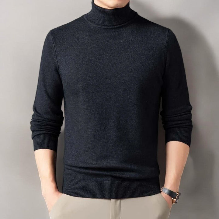 Women's plain turtleneck sweater with long sleeves