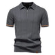 Men's short-sleeve polo shirt with half-zip collar and panel detail