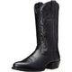 Men's tall cowboy boots with embroidered shaft detailing and low heels