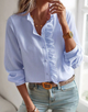 Eleanor | Women’s Long Sleeve Button Front Ruffle Blouse - Image 1