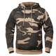 Unisex camouflage hoodie with drawstring hood, long sleeves and front kangaroo pocket