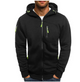 Men's hooded full-zip jacket with long sleeves and zipped pockets