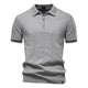 Men's short-sleeve polo shirt with half-zip collar and panel detail