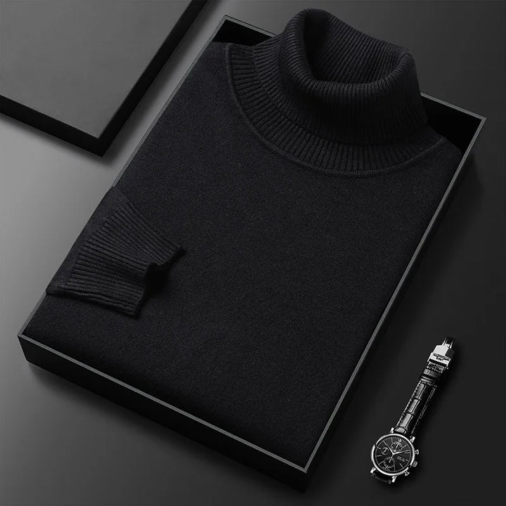 Women's plain turtleneck sweater with long sleeves