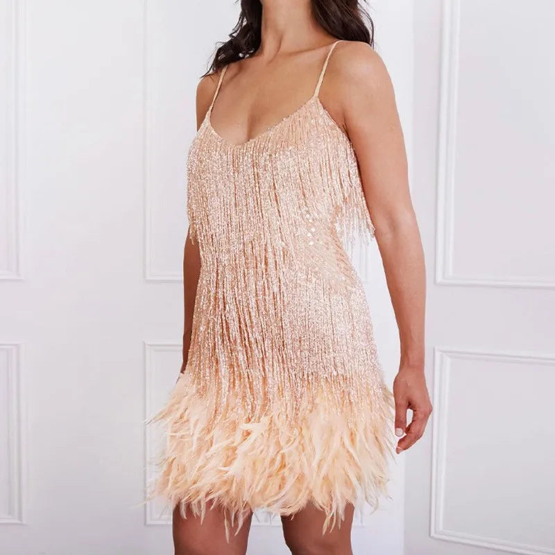 Faith | Women’s Cocktail Dress with Fringe Feathers - Image 7