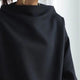 Black high-neck pullover sweater with long sleeves