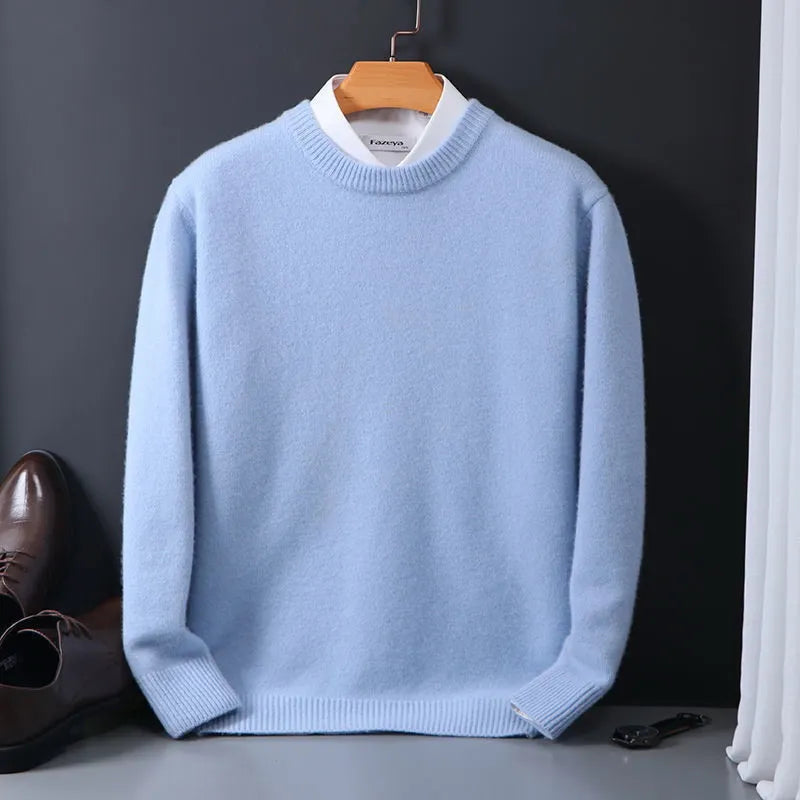 Men's plain crew neck jumper with long sleeves