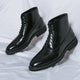 Men's brogue ankle boots with perforated wingtip detailing