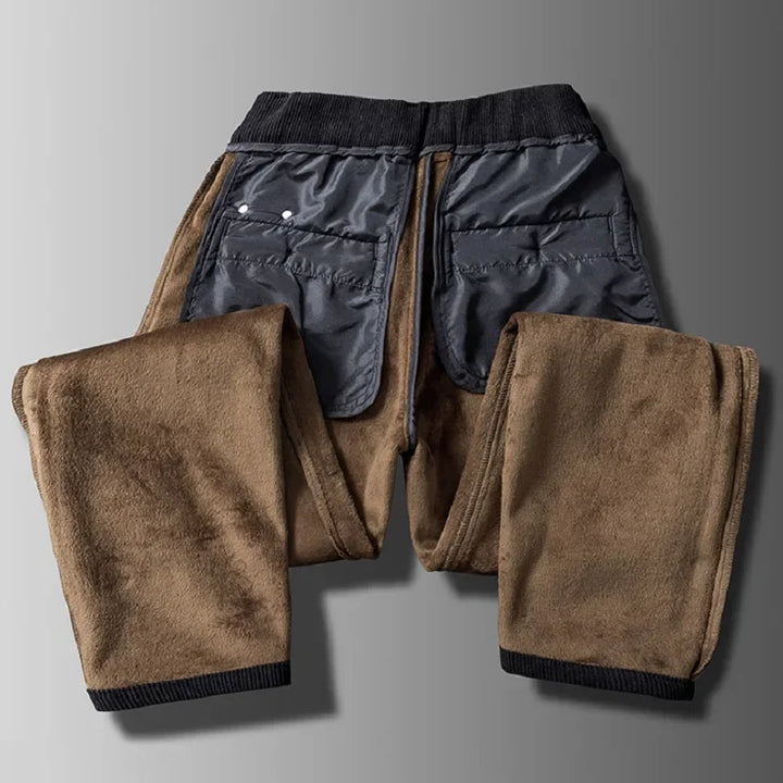 Men's straight leg ribbed trousers with side pockets