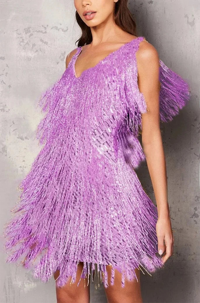 Faye | Women’s Cocktail Dress with Fringe Feathers - Image 1