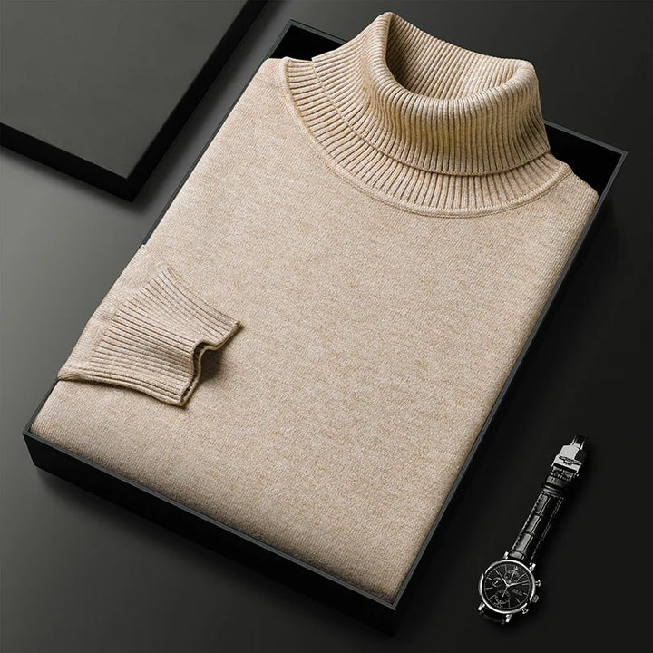 Women's plain turtleneck sweater with long sleeves