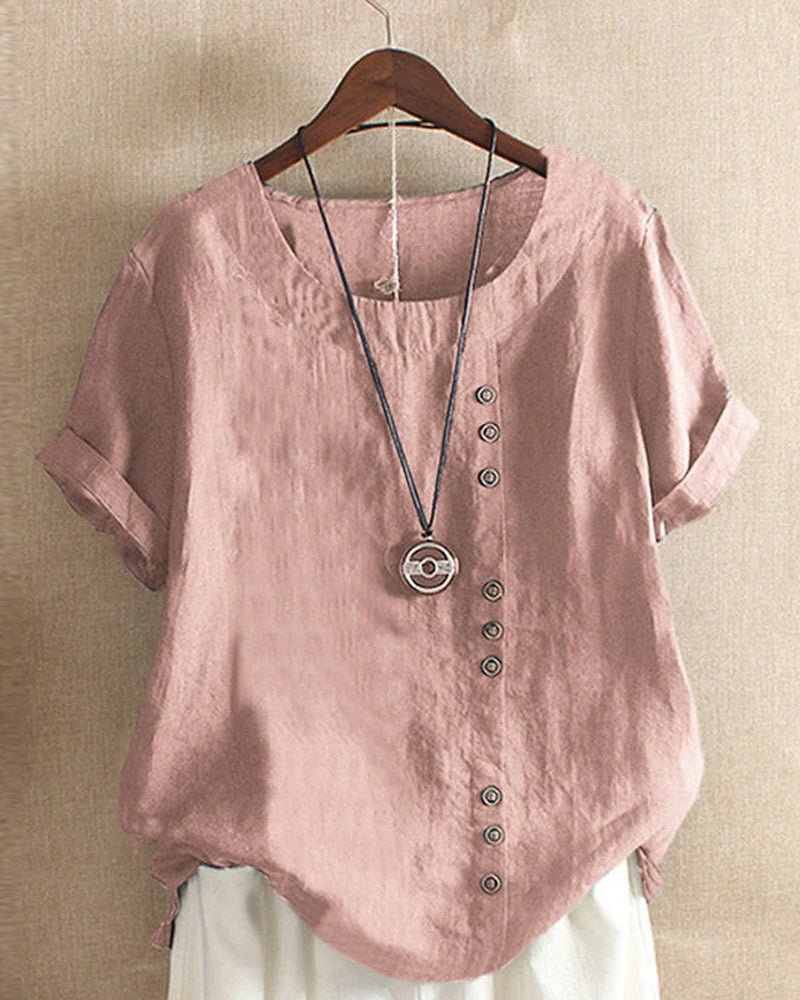 Women's button-front casual tunic top