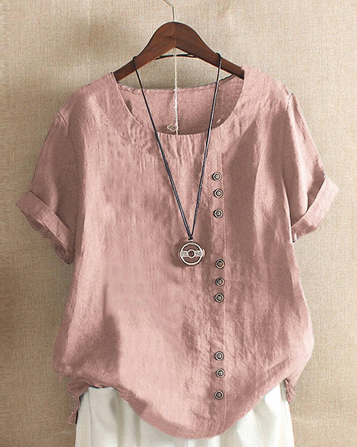Women's button-front casual tunic top
