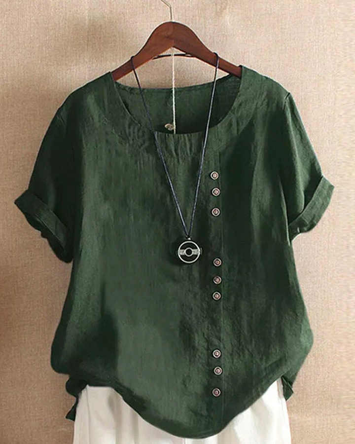 Women's button-front casual tunic top