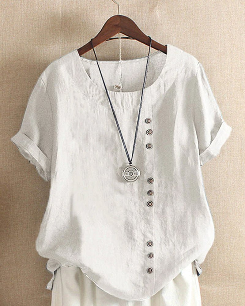 Women's button-front casual tunic top