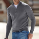 Men's plain quarter zip jumper with mock neck and long sleeves