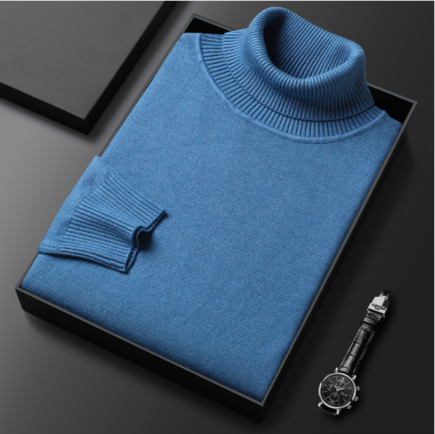 Ribbed turtleneck jumper with long sleeves and high collar