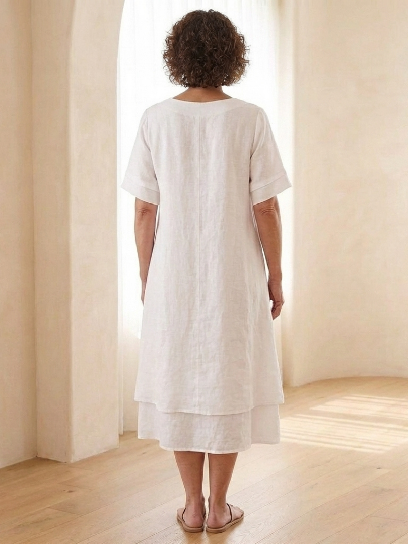 Cressida | Layered Short Sleeve Midi Dress for Women - Image 2