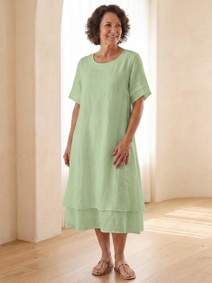 Cressida | Layered Short Sleeve Midi Dress for Women - Image 5
