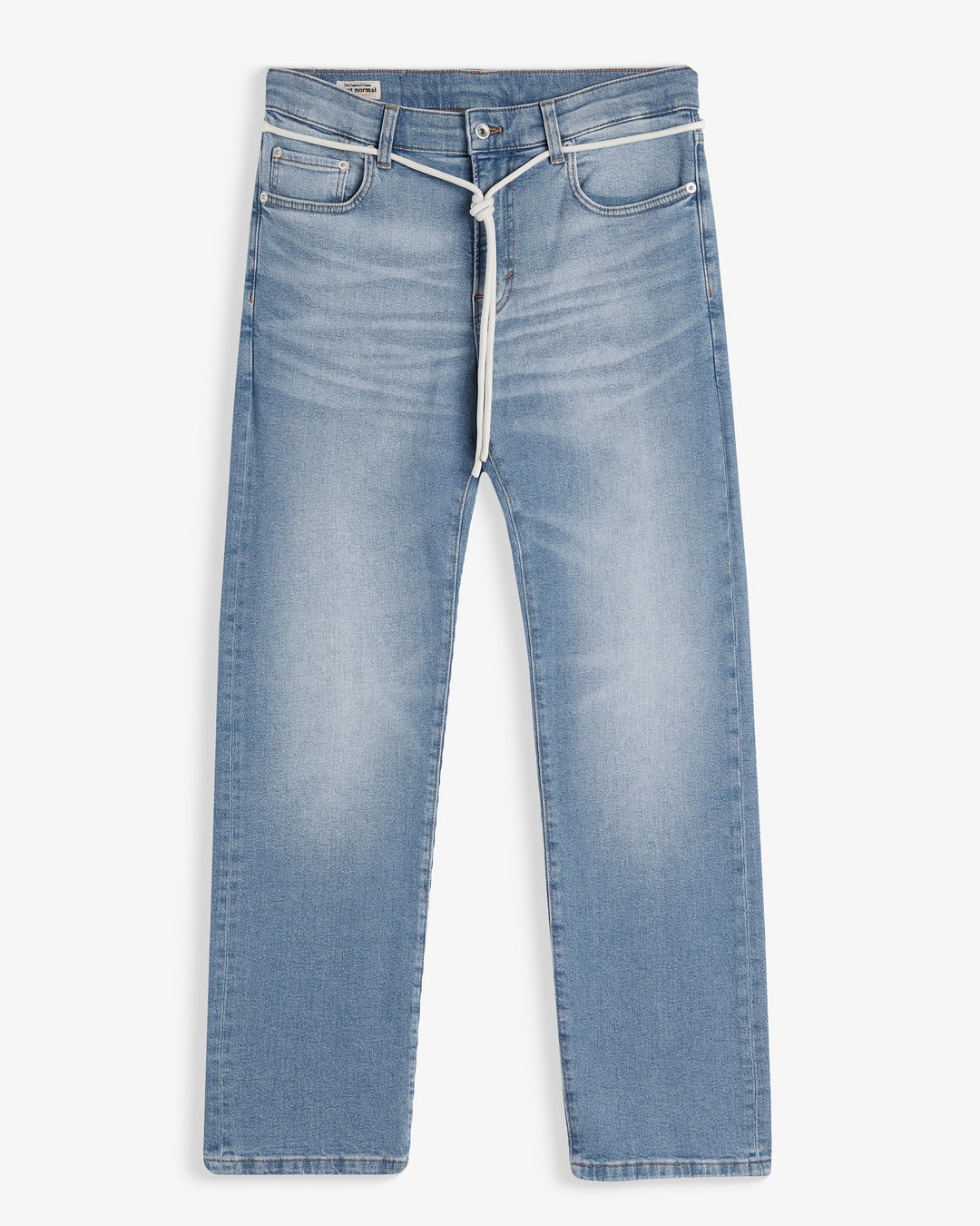 Men's light blue classic straight-leg jeans with five pockets