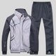 Men's long-sleeve geometric track jacket and full-length trouser set