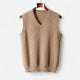 Men's plain sleeveless V-neck sweater vest with ribbed trims