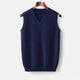Men's plain sleeveless V-neck sweater vest with ribbed trims