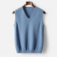 Men's plain sleeveless V-neck sweater vest with ribbed trims
