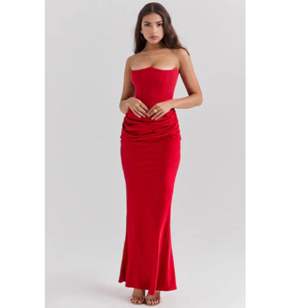 Camille | Women’s Strapless Corset Bodycon Maxi Dress - Image 22