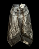 Unisex black graphic wide leg jeans with ornate print