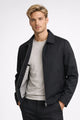 Men's collared jacket with zip front and checked lining