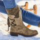 Women's ankle boots with side lacing, stud detail and low block heel