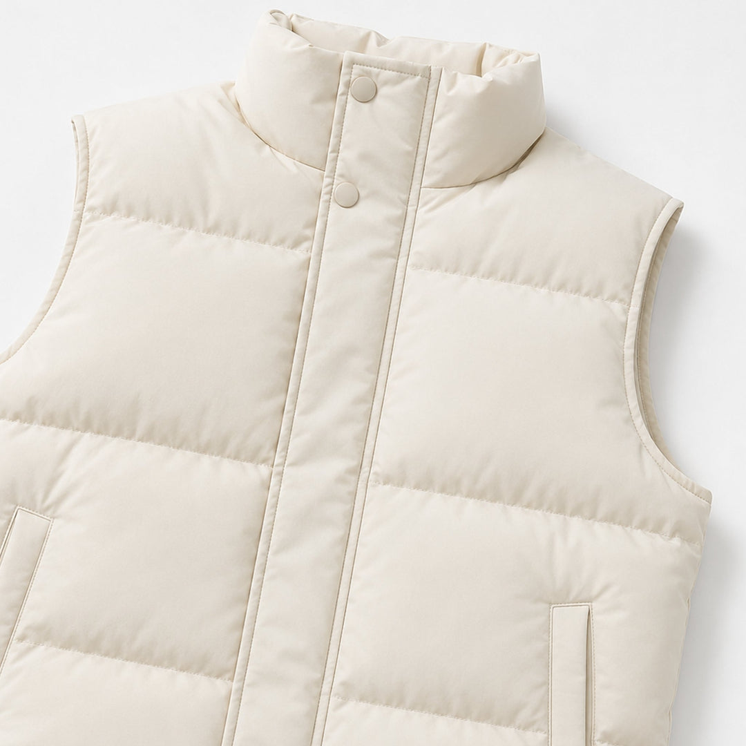 Men's quilted puffer gilet with funnel neck and front pockets