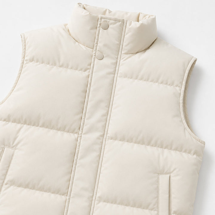 Men's quilted puffer gilet with funnel neck and front pockets