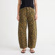 Women's brown leopard print high-rise wide leg jeans