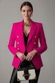 Women's double-breasted blazer with gold-tone buttons