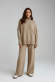 Women’s Knitted Set with Polo Neck Jumper and Wide-Leg Trousers - Image 2