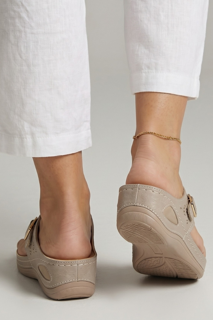 Women's Orthopedic Wedge Sandals — Cushioned Slip-On Toe-Post Sandals