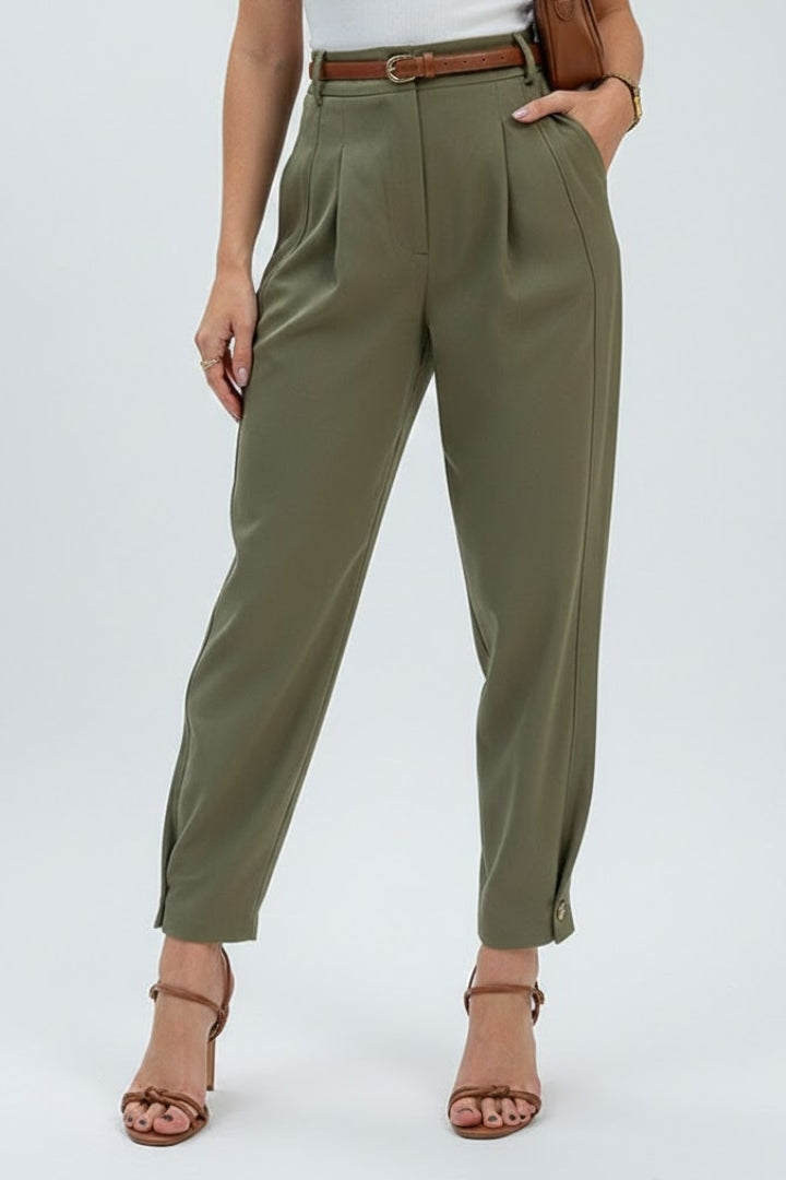 Women’s Pants with High Waist and Tapered Leg - Image 2