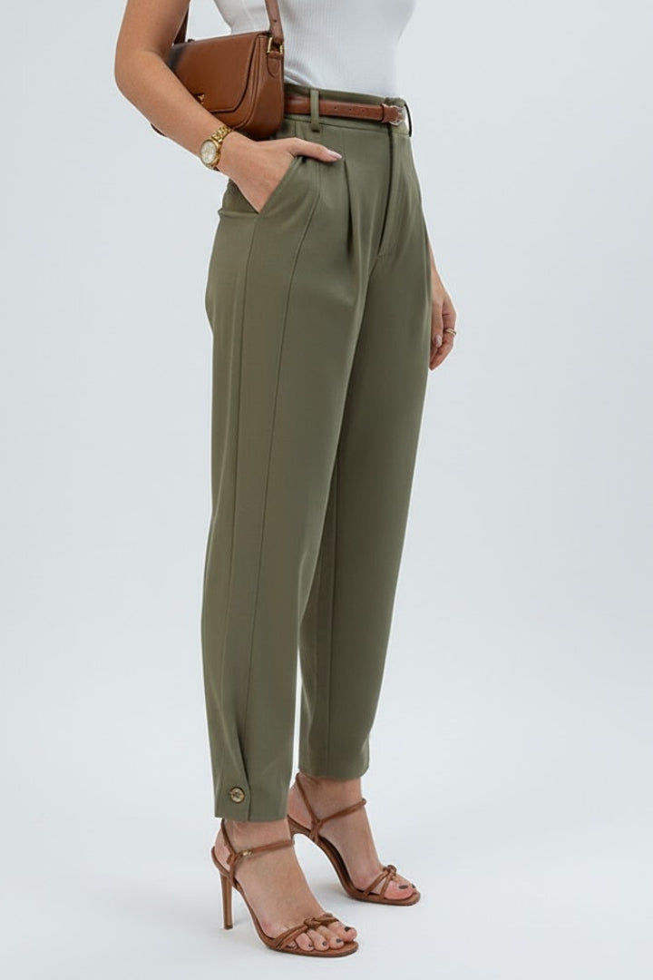 Women’s Pants with High Waist and Tapered Leg - Image 3