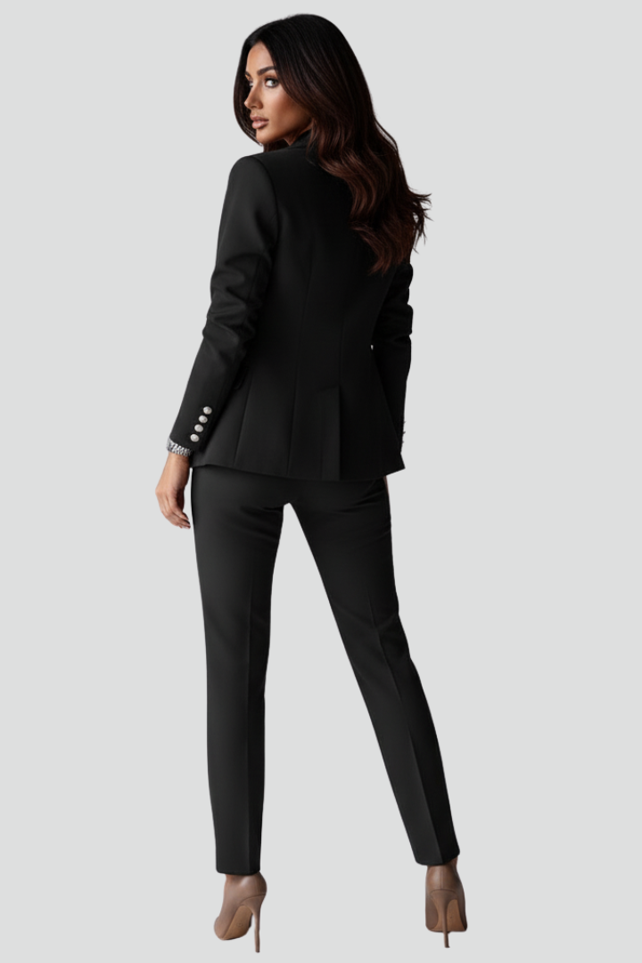 Women’s Suit Set with Blazer and Straight Trousers - Image 4