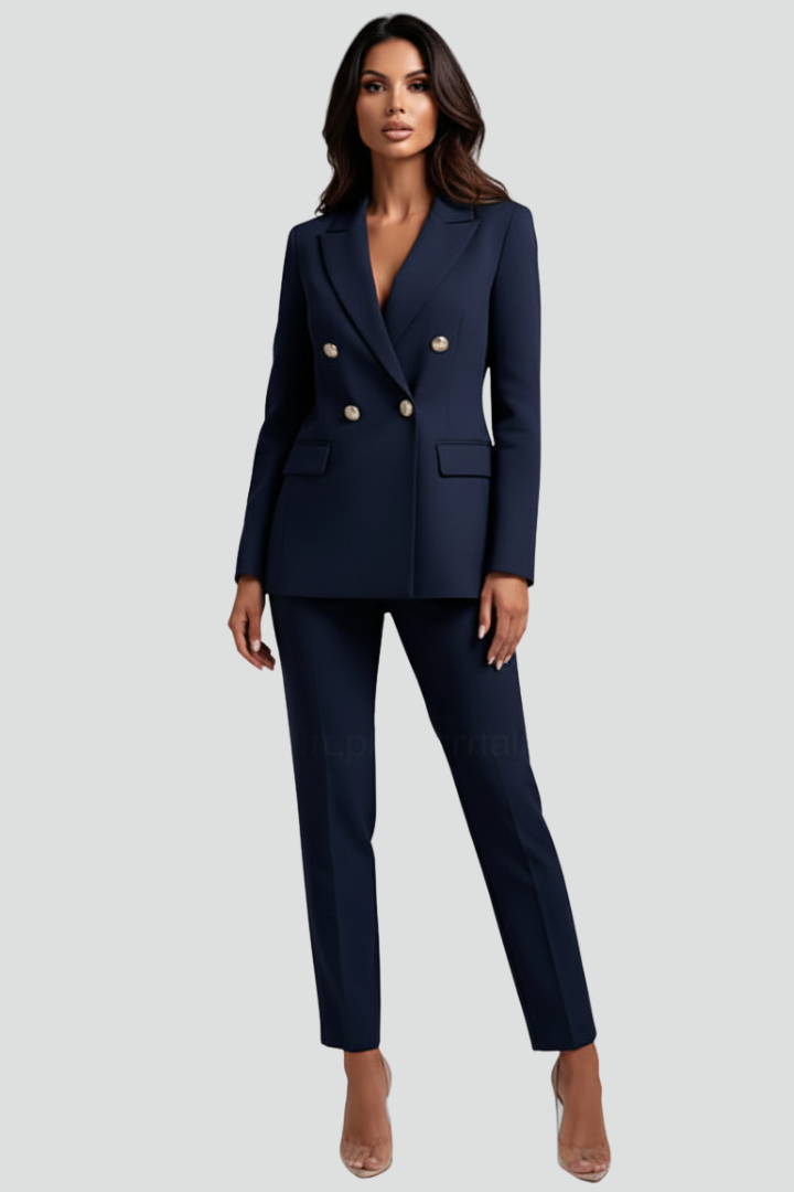 Women’s Suit Set with Blazer and Straight Trousers - Image 11