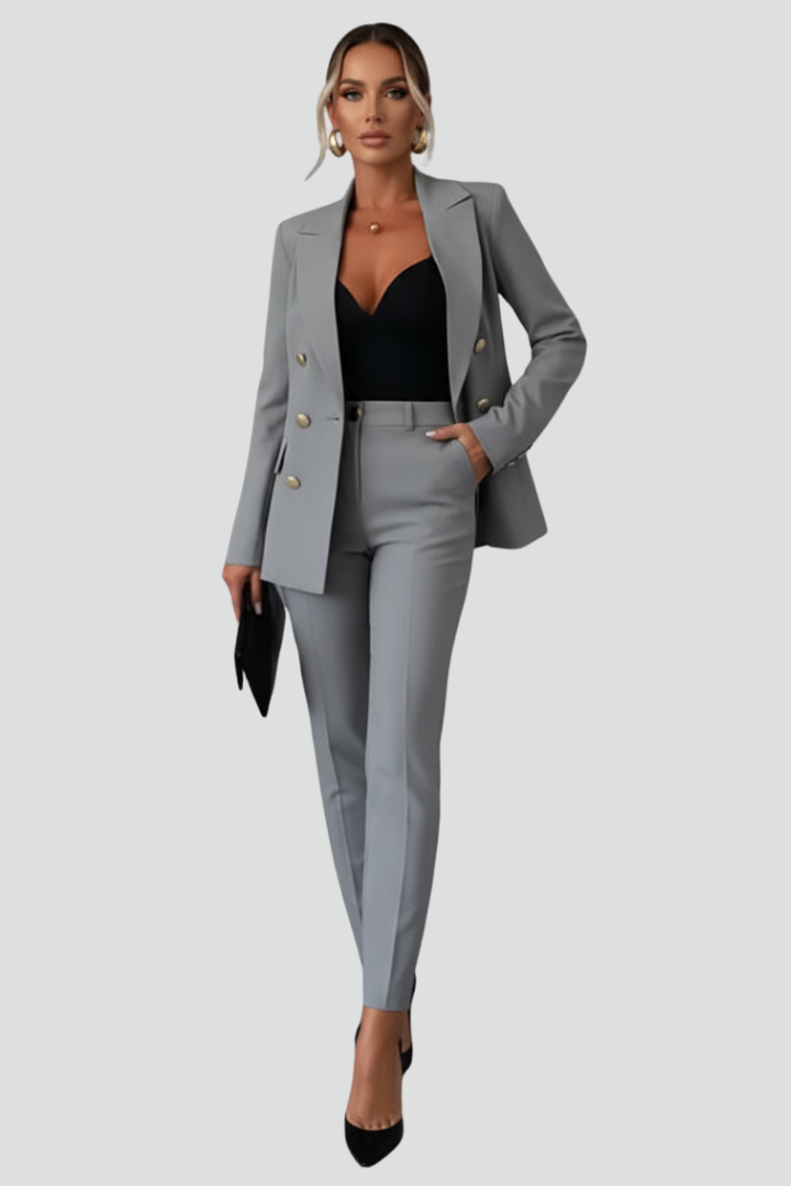 Women’s Suit Set with Blazer and Straight Trousers - Image 10