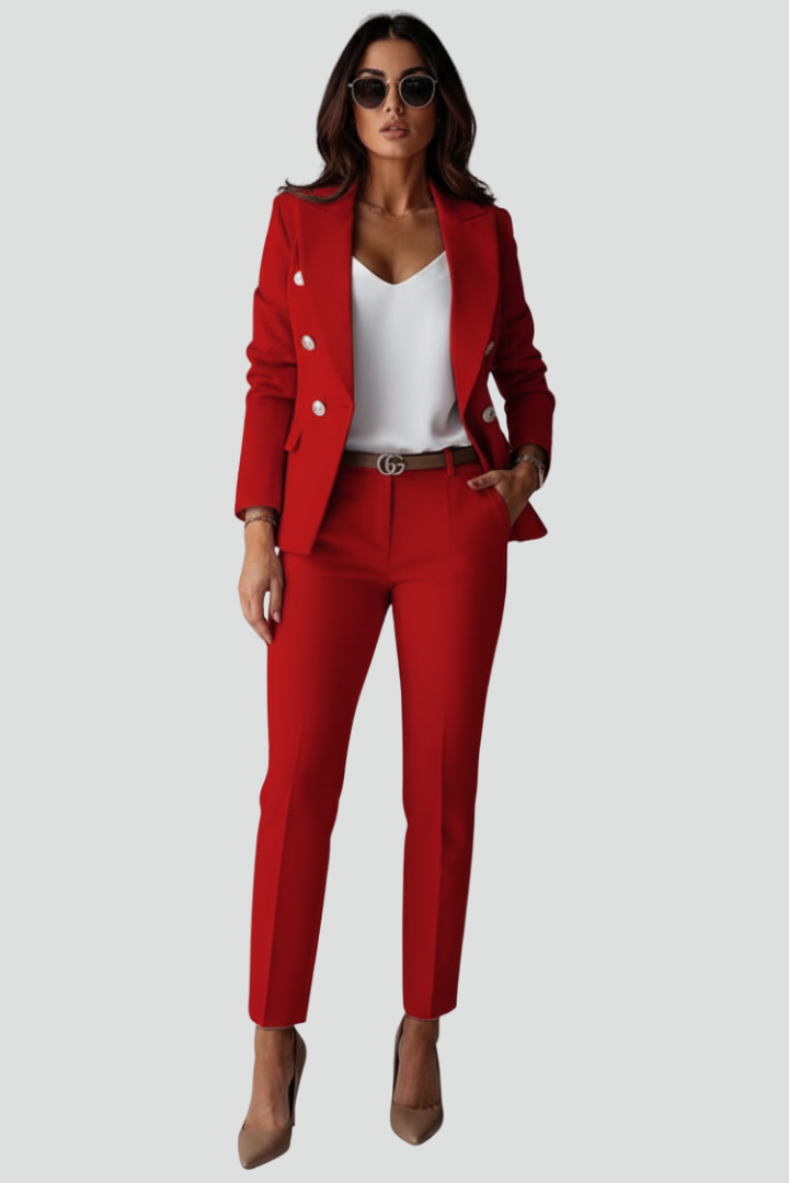 Women’s Suit Set with Blazer and Straight Trousers - Image 7