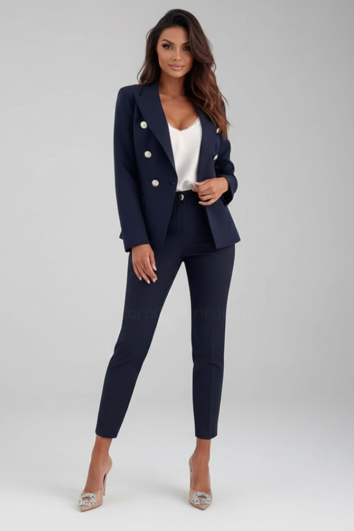 Women’s Suit Set with Buttoned Jacket and Straight-Leg Trousers - Image 7