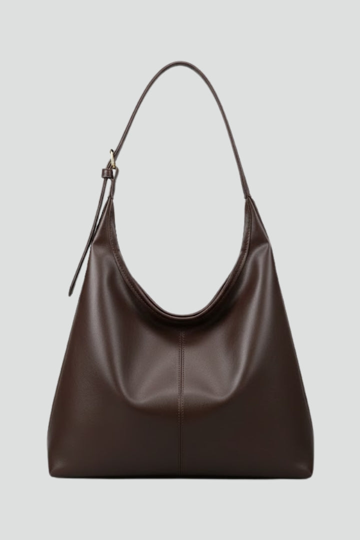 Women's oversized shoulder tote bag with a spacious smooth finish