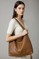 Women's oversized shoulder tote bag with a spacious smooth finish