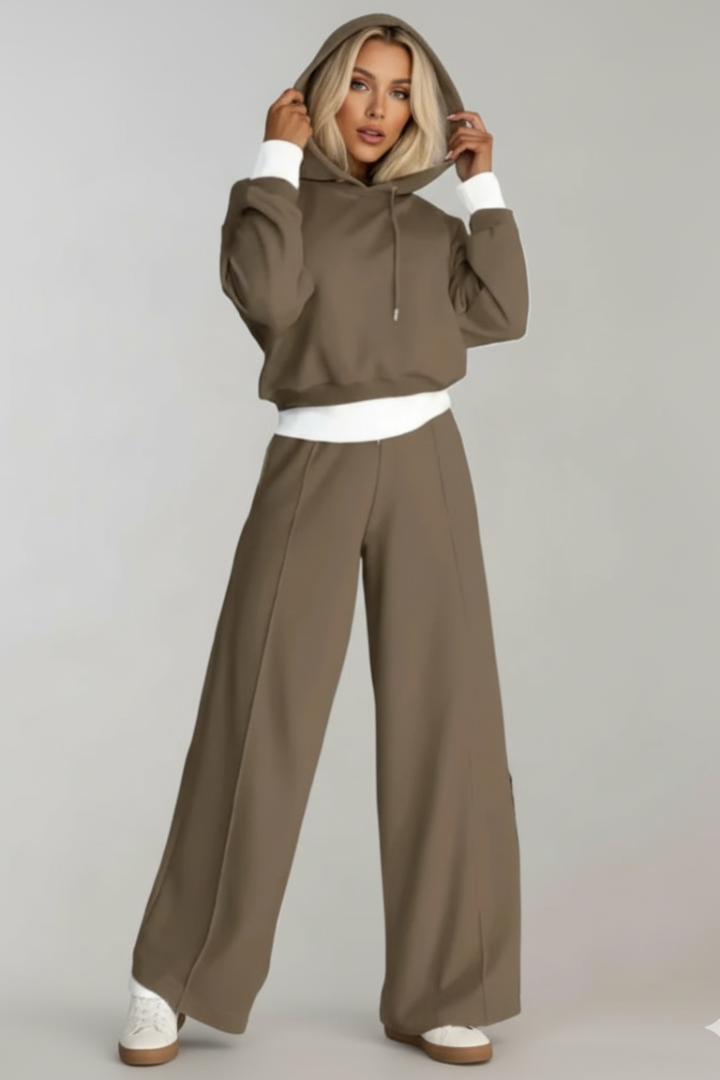 Women’s Two-Piece Set with Hoodie and Wide Trousers - Image 8