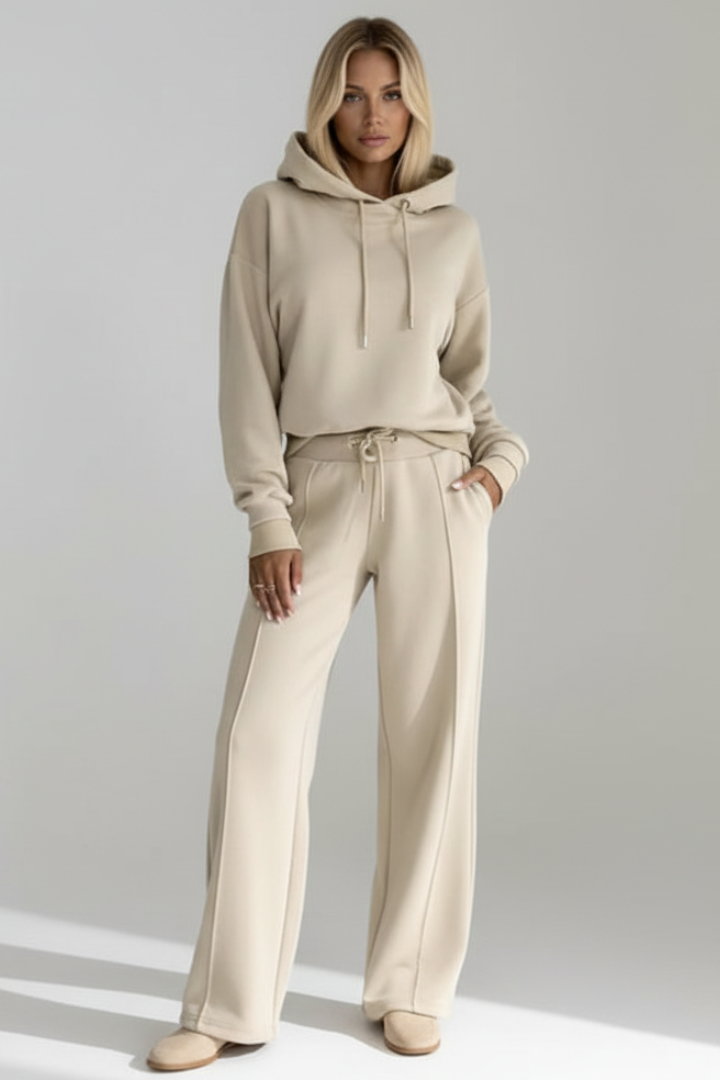 Women’s Two-Piece Set with Hoodie and Wide Trousers - Image 9