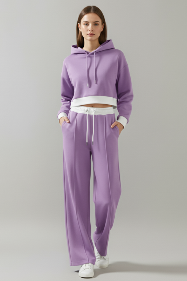 Women’s Two-Piece Set with Hoodie and Wide Trousers - Image 5